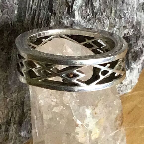 Ring, Sterling Silver Ring, Band, Unisex, Womens, Mens, Handmade, size 9.75 - Picture 4 of 11
